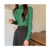 シンプルなのに主役級！1枚でも重ね着にも◎ボーダータートルネックセーター ストラ… | maison de LATIR | 詳細画像6 