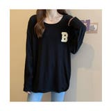 カジュアル感が可愛いワッフル地長袖トップス Tシャツ スリット | maison de LATIR | 詳細画像2 