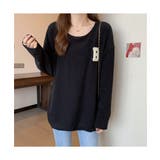 カジュアル感が可愛いワッフル地長袖トップス Tシャツ スリット | maison de LATIR | 詳細画像3 