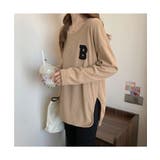 カジュアル感が可愛いワッフル地長袖トップス Tシャツ スリット | maison de LATIR | 詳細画像9 