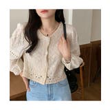 コーデをエレガントに演出する刺繍デザインパフスリーブトップス 韓国 冬 | maison de LATIR | 詳細画像2 