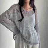 グレー | 透かし編みサマーニット サマーニット メッシュ | maison de LATIR