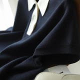 バイカラーがポイントの上品半袖ポロニット 半袖 ポロ | maison de LATIR | 詳細画像6 