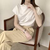 キレイめスタイルに仕上がる半袖トップス ドレープデザイン ハーフネック | maison de LATIR | 詳細画像3