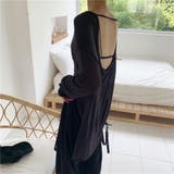 ブラック | 1枚でこなれ感のあるコーデに!バックコンシャスカットソーチュニック カジュアル | maison de LATIR