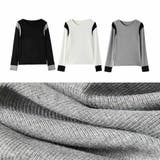 さりげない配色で上品なロングスリーブ配色レイヤードカラーブロッキングトップス シ… | maison de LATIR | 詳細画像7 