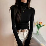 ブラック | 重ねても一枚でも万能タートルネックトップス 春服 タートルネック | maison de LATIR