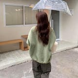 大人可愛い厚手で柔らかい立体的なウール素材のラウンドネックトレーナー トップス | maison de LATIR | 詳細画像5