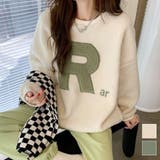大人可愛い厚手で柔らかい立体的なウール素材のラウンドネックトレーナー トップス | maison de LATIR | 詳細画像1