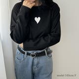 ベーシックフォルムにハートのアクセントが大人可愛いラウンドネックトップス カット… | maison de LATIR | 詳細画像6 