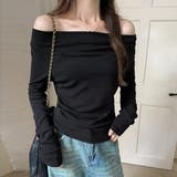 ブラック | 冬のオフィスカジュアルにもぴったりなドレープカットソー レディーストップス | maison de LATIR