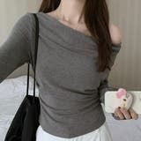 グレー | 冬のオフィスカジュアルにもぴったりなドレープカットソー レディーストップス | maison de LATIR