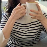 ホワイト | さりげなくおしゃれを楽しめ女性らしさを引き立ててくれるボーダートップス | maison de LATIR