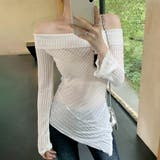 デイリースタイル個性をプラス長袖オフショルカットソー アシンメトリー裾 トップス | maison de LATIR | 詳細画像4 