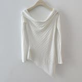 デイリースタイル個性をプラス長袖オフショルカットソー アシンメトリー裾 トップス | maison de LATIR | 詳細画像9 