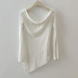 デイリースタイル個性をプラス長袖オフショルカットソー アシンメトリー裾 トップス | maison de LATIR | 詳細画像10 