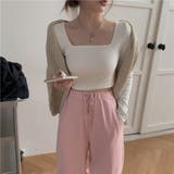 幅広いスタイリングに活躍する長袖トップス ショート丈 ミニ丈 | maison de LATIR | 詳細画像4 