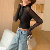 華やかなシアーハーフネック長袖トップス シースルー 透け感 | maison de LATIR | 詳細画像4