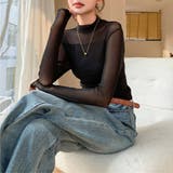 華やかなシアーハーフネック長袖トップス シースルー 透け感 | maison de LATIR | 詳細画像8