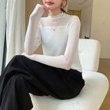 華やかなシアーハーフネック長袖トップス シースルー 透け感 | maison de LATIR | 詳細画像11