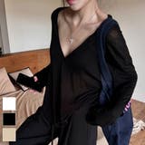 季節の変わり目にも大活躍シアートップス 長袖 Vネック | maison de LATIR | 詳細画像1 