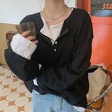 レイヤード風カジュアルプルオーバー トップス 長袖 | maison de LATIR | 詳細画像1 