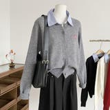 グレー | 大人かわいい着映えニットカーディガン トップス 羽織 | maison de LATIR