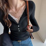 1着でコーディネート完成。レイヤード風ニットトップス 重ね着 オフィス | maison de LATIR | 詳細画像2 