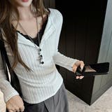 1着でコーディネート完成。レイヤード風ニットトップス 重ね着 オフィス | maison de LATIR | 詳細画像12 