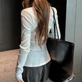 上品に映えるレース付きVネックリブカットソー リブカットソー Vネックトップス | maison de LATIR | 詳細画像15 