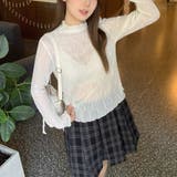 素肌感を楽しむ、今どきレイヤードモックネックシアートップス シアー素材 トップス | maison de LATIR | 詳細画像2 