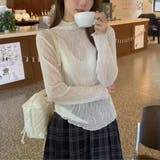 素肌感を楽しむ、今どきレイヤードモックネックシアートップス シアー素材 トップス | maison de LATIR | 詳細画像4 