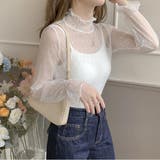大人の透け感。シアードットメロウインナー レース長袖カットソー 夏服 | maison de LATIR | 詳細画像3 