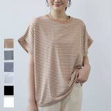 Tシャツ感覚で使える！タックスリーブ半袖カットソー カジュアル ゆったり | maison de LATIR | 詳細画像1 