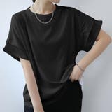 mブラック | Tシャツ感覚で使える！タックスリーブ半袖カットソー カジュアル ゆったり | maison de LATIR