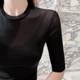 大人の5分袖シアーTシャツ Tシャツ 5分袖 | maison de LATIR | 詳細画像3