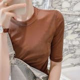 ブラウン | 大人の5分袖シアーTシャツ Tシャツ 5分袖 | maison de LATIR