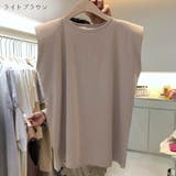 ライトブラウン | 着回しが効くシンプルノースリーブTシャツ Tシャツ ノースリーブ | maison de LATIR