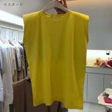 マスタード | 着回しが効くシンプルノースリーブTシャツ Tシャツ ノースリーブ | maison de LATIR