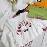 大人可愛い印象に仕上げてくれるこだわりのギャザーリボンロゴデザインTシャツ 半袖 | maison de LATIR | 詳細画像3