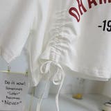 大人可愛い印象に仕上げてくれるこだわりのギャザーリボンロゴデザインTシャツ 半袖 | maison de LATIR | 詳細画像9
