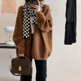 ブラウン | ゆったり感が可愛いルーズシルエットニットカーディガン ルーズ 冬 | maison de LATIR