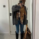 ゆったり感が可愛いルーズシルエットニットカーディガン ルーズ 冬 | maison de LATIR | 詳細画像6 