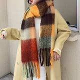 オレンジ系 | あったか グラデーションマフラー マフラー | maison de LATIR