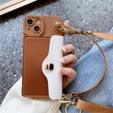 キャメル | 大人な印象に仕上がるハンドストラップ付スマホケースショルダー iPhoneケース | maison de LATIR