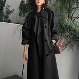 ブラック | コーデを上品に仕上げてくれるロングトレンチコート 秋 韓国 | maison de LATIR
