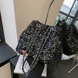 どんなスタイルにも華を添えるスパンコールチェーンショルダーバッグ 巾着型バッグ | maison de LATIR | 詳細画像11