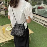 どんなスタイルにも華を添えるスパンコールチェーンショルダーバッグ 巾着型バッグ | maison de LATIR | 詳細画像3