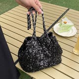 どんなスタイルにも華を添えるスパンコールチェーンショルダーバッグ 巾着型バッグ | maison de LATIR | 詳細画像4