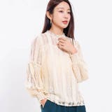 ホワイト | エレガントな総レースデザインブラウス レースシャツ 春 | maison de LATIR